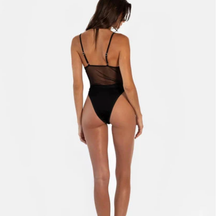 BareEssence Tan-Through One-Piece Swimsuit