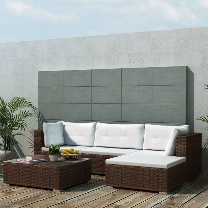 VidaXL 5 Piece Patio Lounge Set with Cushions